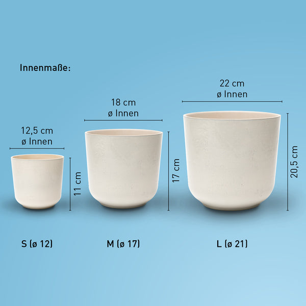 Größe des Keramik Übertopfes Sand für innen