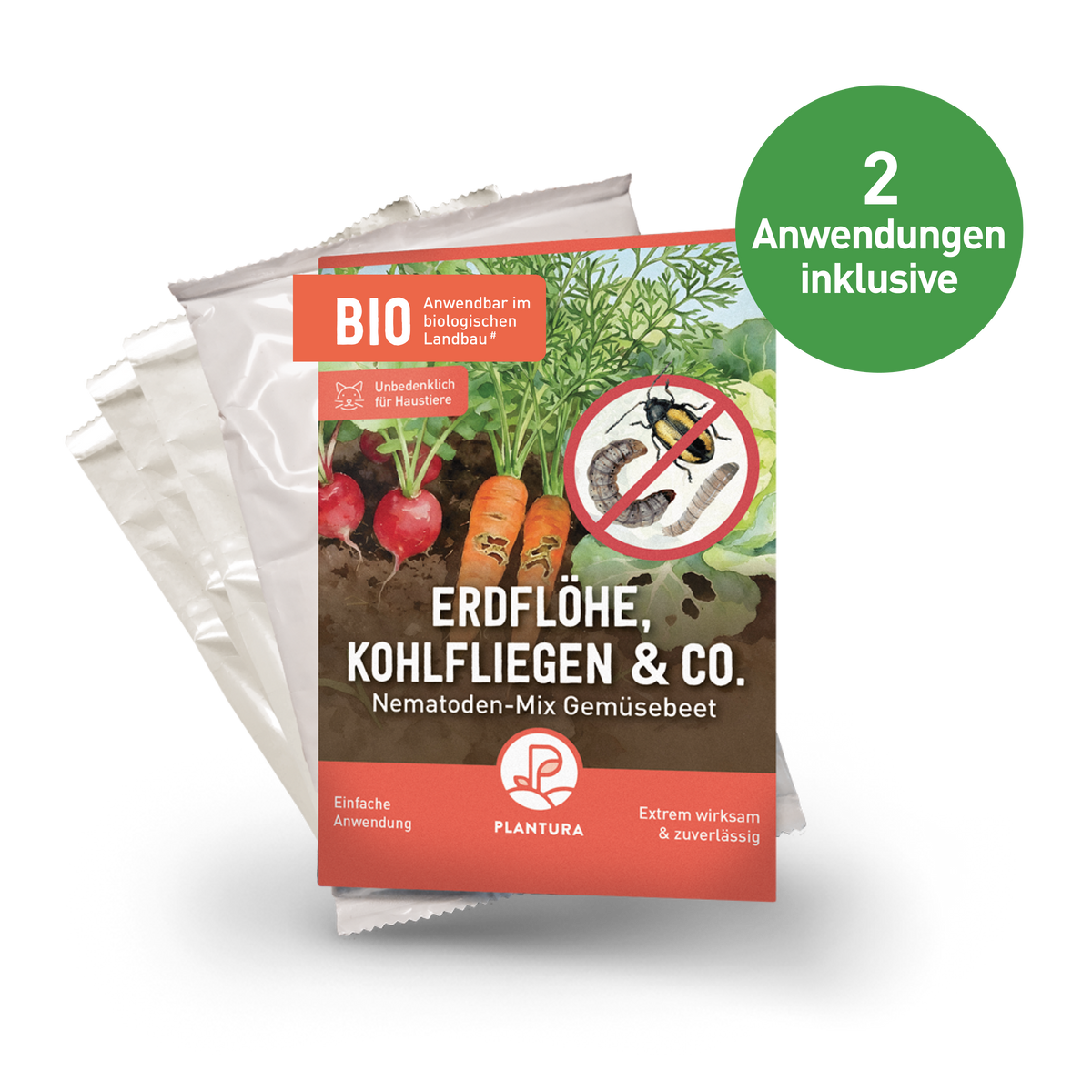 Nematoden-Mix gegen Erdflöhe, Kohlfliegen, Erdraupen, Möhrenfliegen