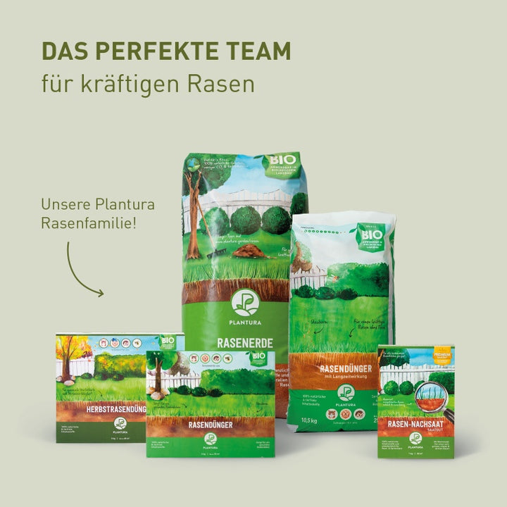 Rasenprodukte mit Herbstrasendünger von Plantura