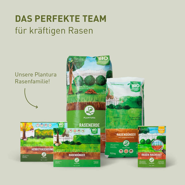 Plantura Rasenprodukte mit Bio-Herbstrasendünger