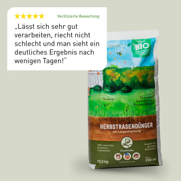 Bewertung des Plantura Bio-Herbstrasendüngers