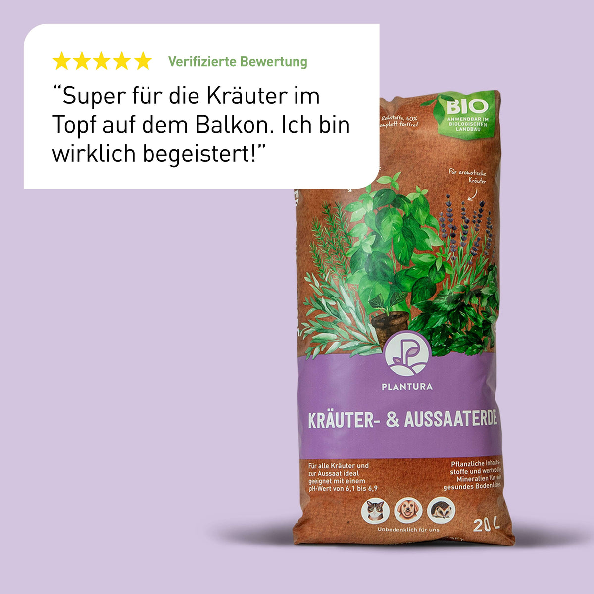 Bewertung der Plantura Bio-Kräuter- & Aussaaterde