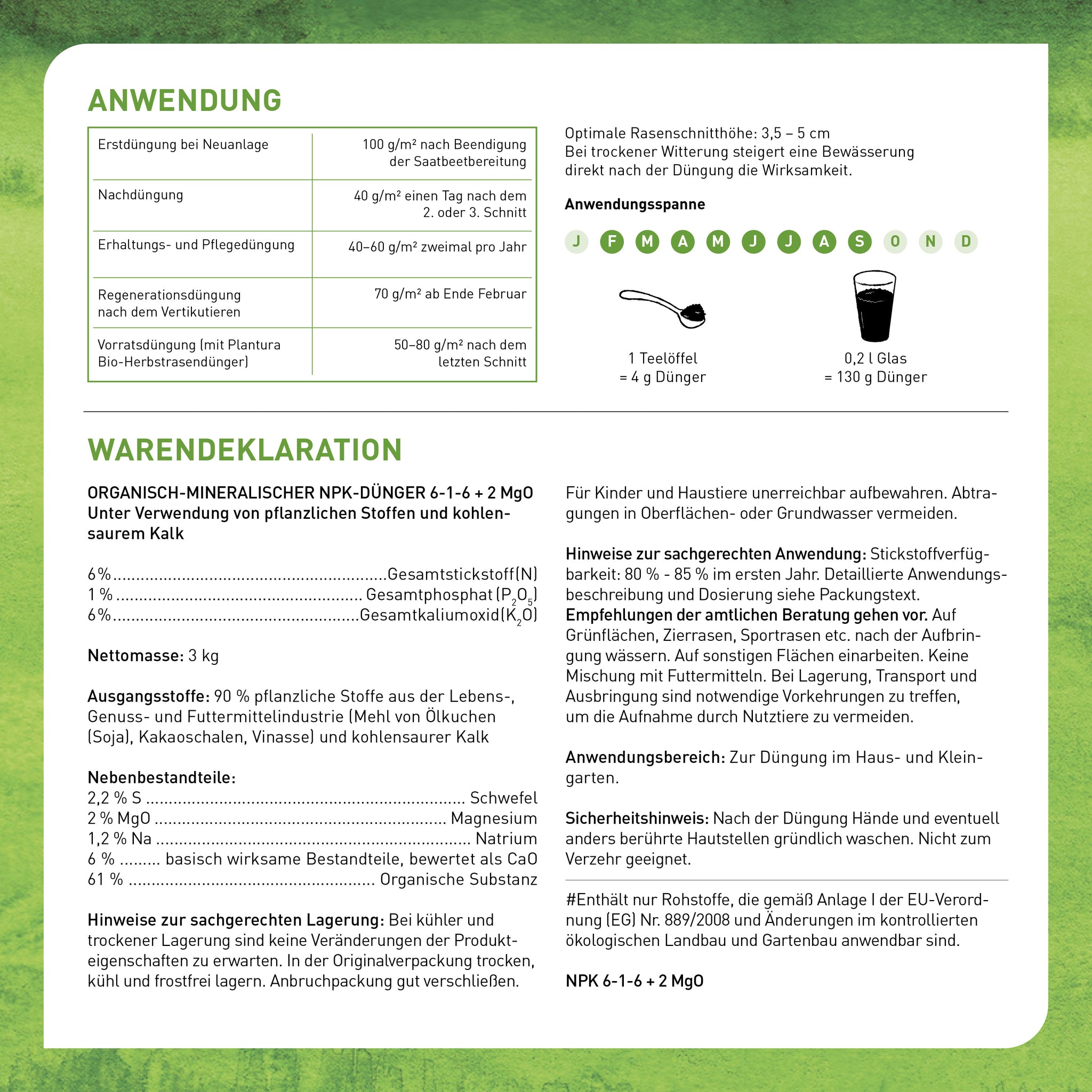 Anwendung Bio-Rasendünger von Plantura