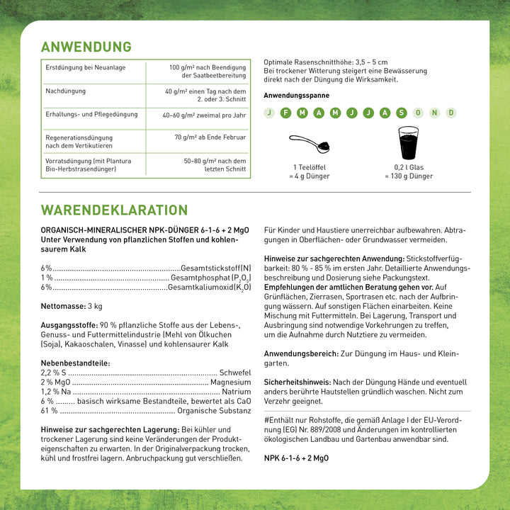 Anwendung Bio-Rasendünger von Plantura