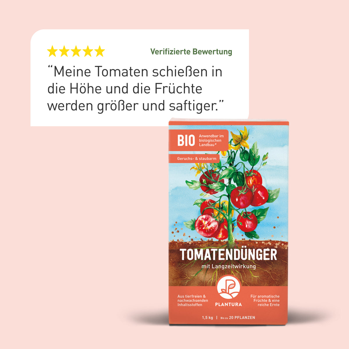 Bewertung des Plantura Bio-Tomatendüngers