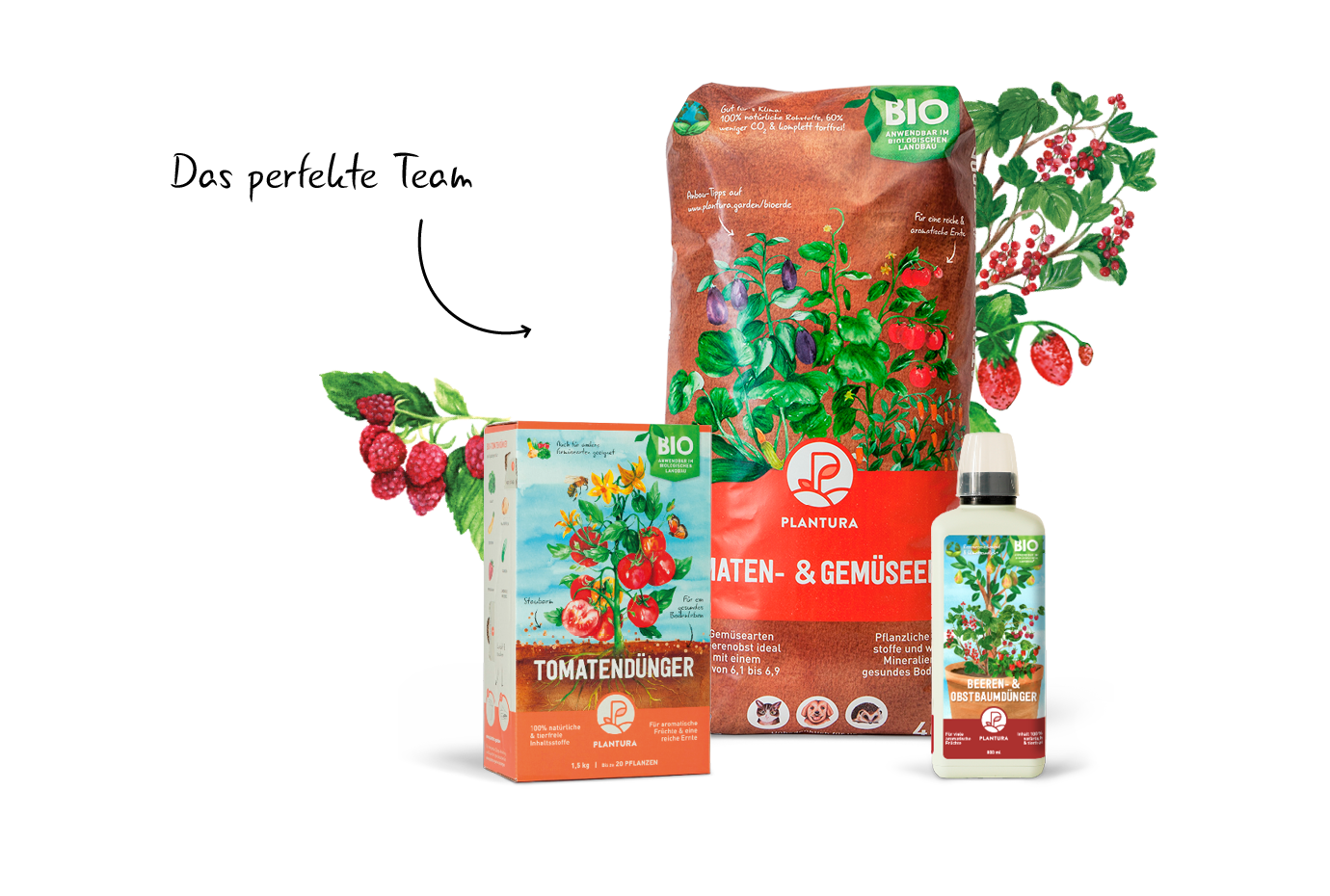 Plantura Bio-Tomaten- & Gemüseerde, Tomatendünger und Beeren- & Obstbaumdünger