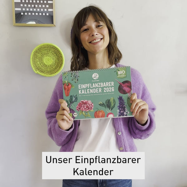 Vorstellung des Einpflanzbaren Kalenders 2026 mit 12 Samenkarten mit Bio-Saatgut