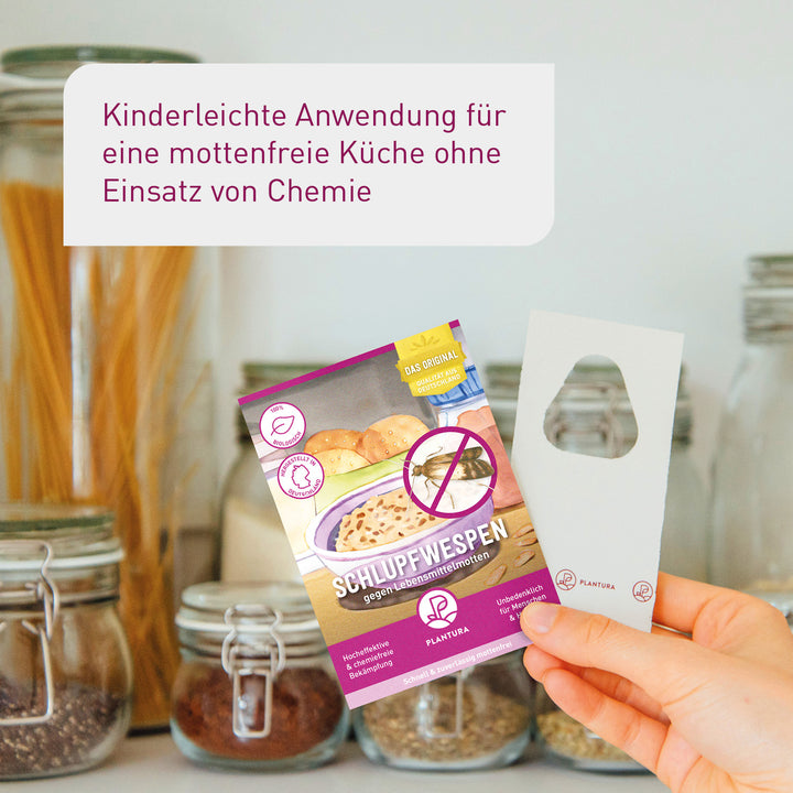 Schlupfwespen gegen Lebensmittelmotten anwenden