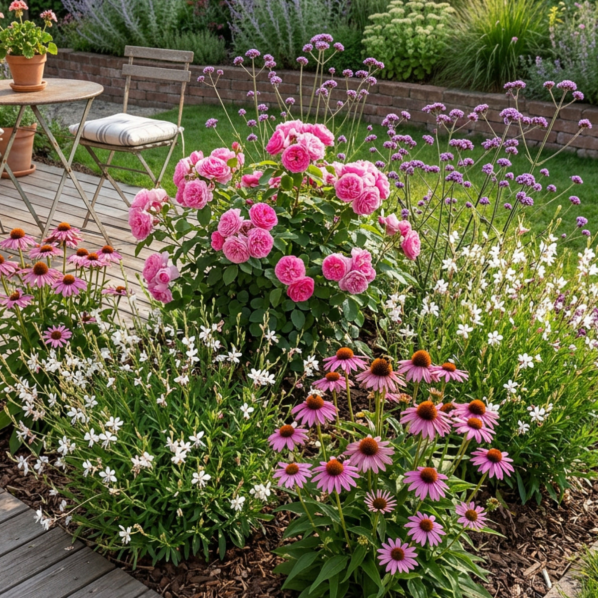 Stauden-Set Rosenbegleiter Purpur-Rosa