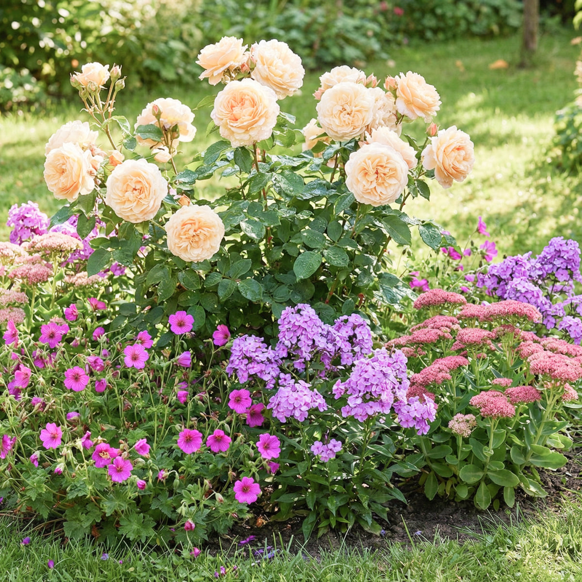 Stauden-Set Rosenbegleiter Rot-Rosa-Violett (3er Set)