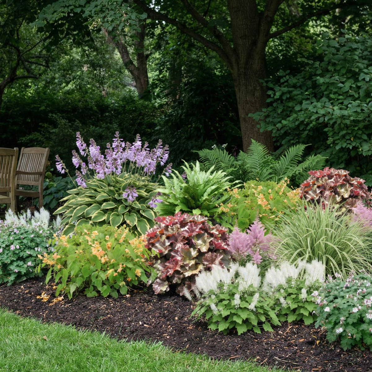 Staudenbeet Pflegeleicht Schatten (14er Set / 3 m²)