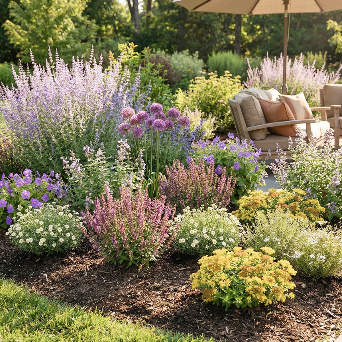 Staudenbeet Trockenheitsresistent Sonne (14er Set / 3 m²)