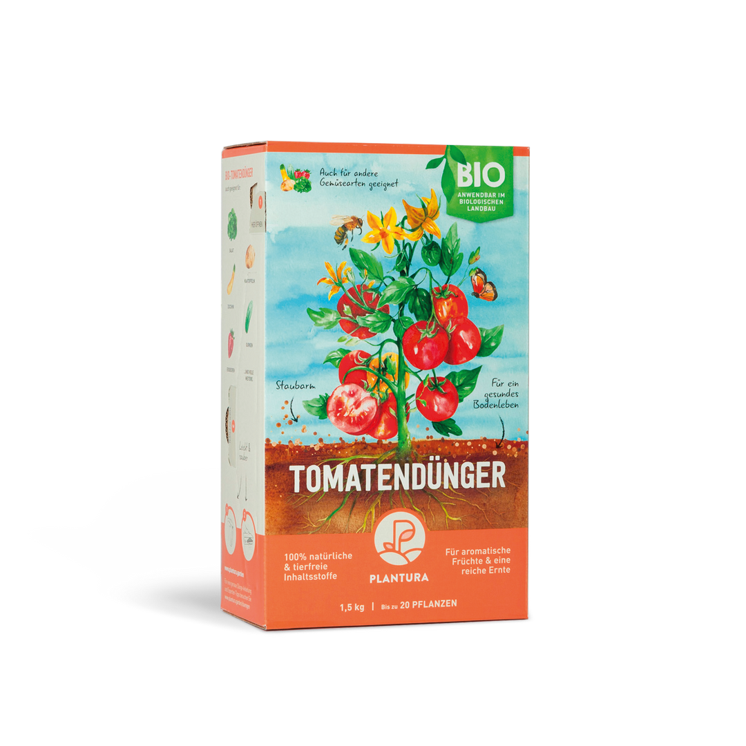 Plantura Bio-Tomatendünger, 1,5 kg, 3 Monate Langzeitwirkung, ca. 20 Tomatenpflanzen