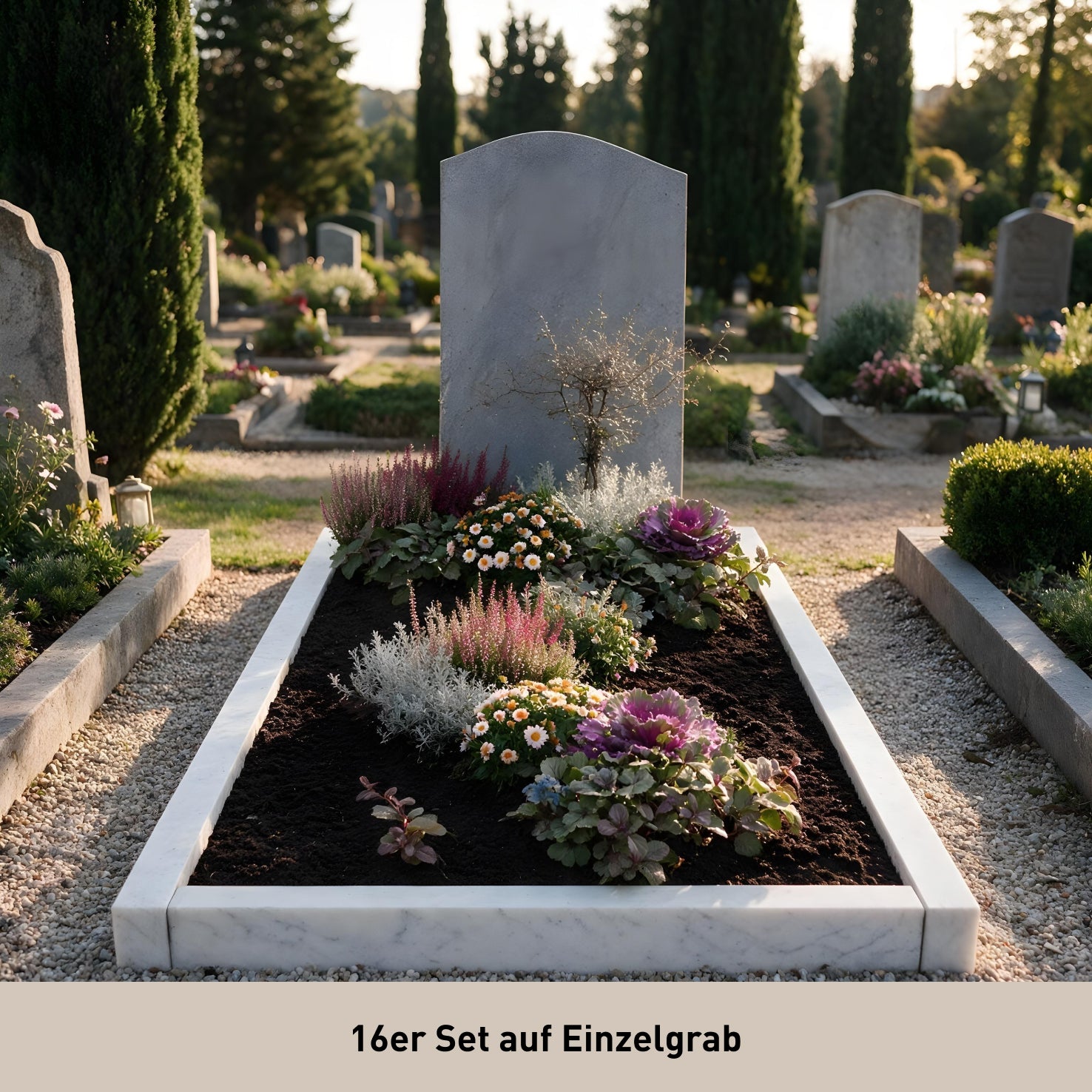 Bepflanztes Urnengrab 16er-Set `Gentle Memories`