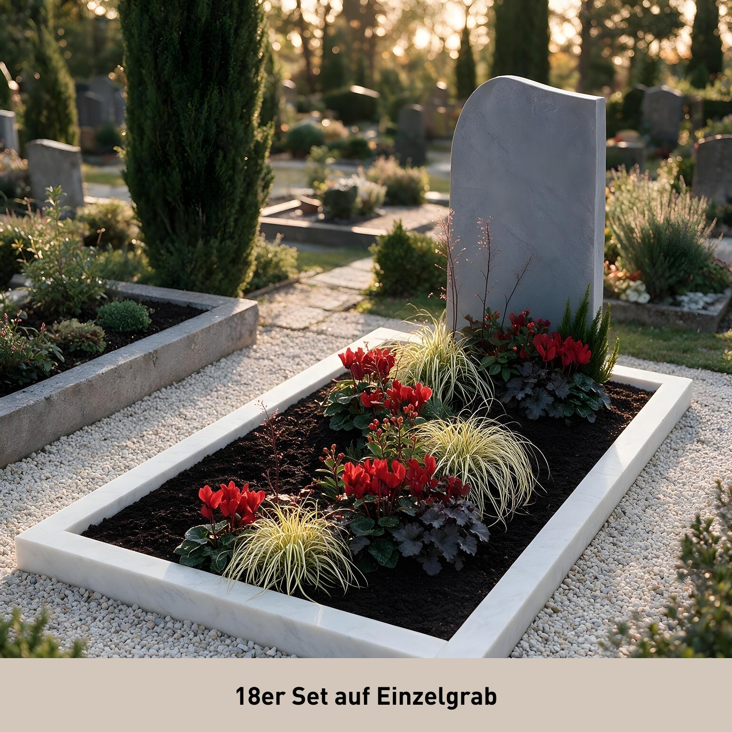 Bepflanztes Urnengrab 18er-Set `Loving Memories`