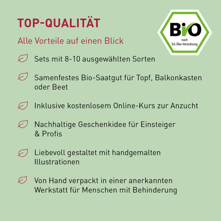 Vorteile der Bio-Saatgut Aktionsbox