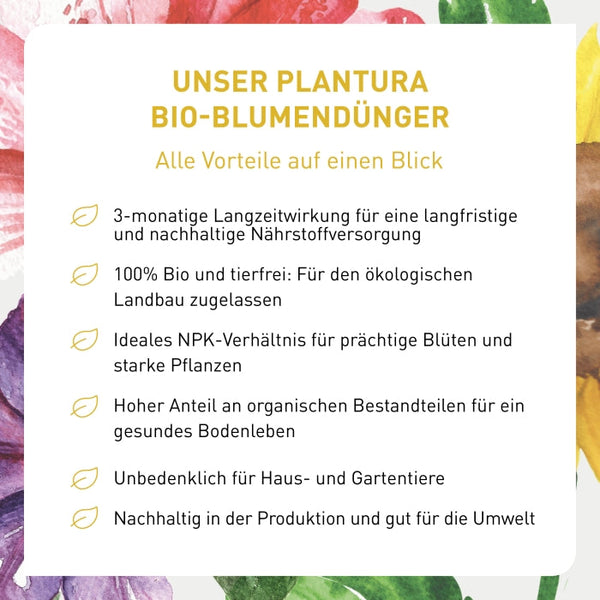 Vorteile des natürlichen Blumendüngers von Plantura
