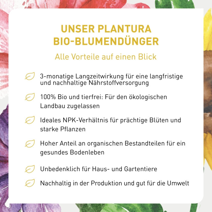 Vorteile des natürlichen Blumendüngers von Plantura