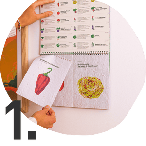 Samenkarte aus Einpflanzbarem Kalender