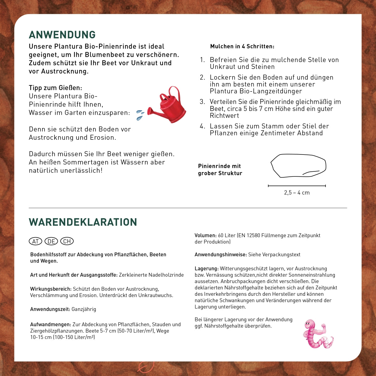 Anwendung und Inhalt der Pinienrinde grob