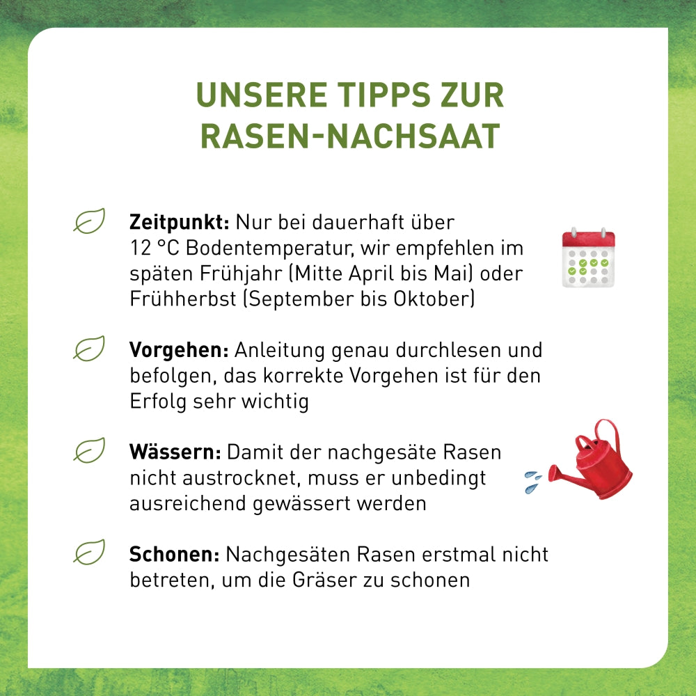 Anwendung Rasen-Nachsaat von Plantura