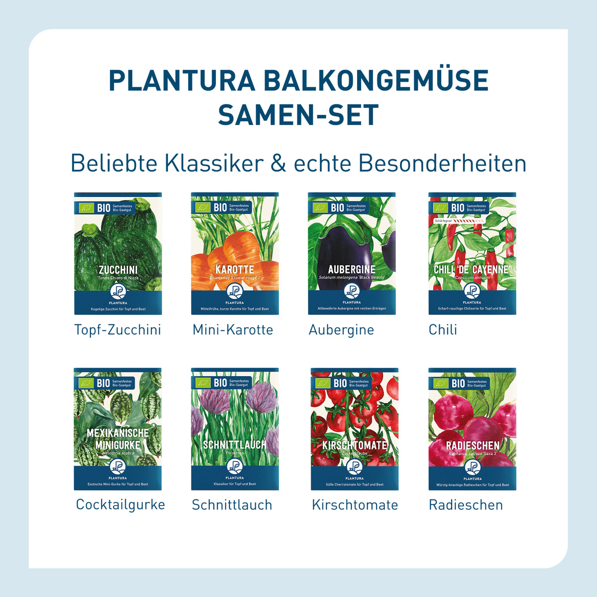 Balkongemüse Saatgut-Set mit Bio-Sorten