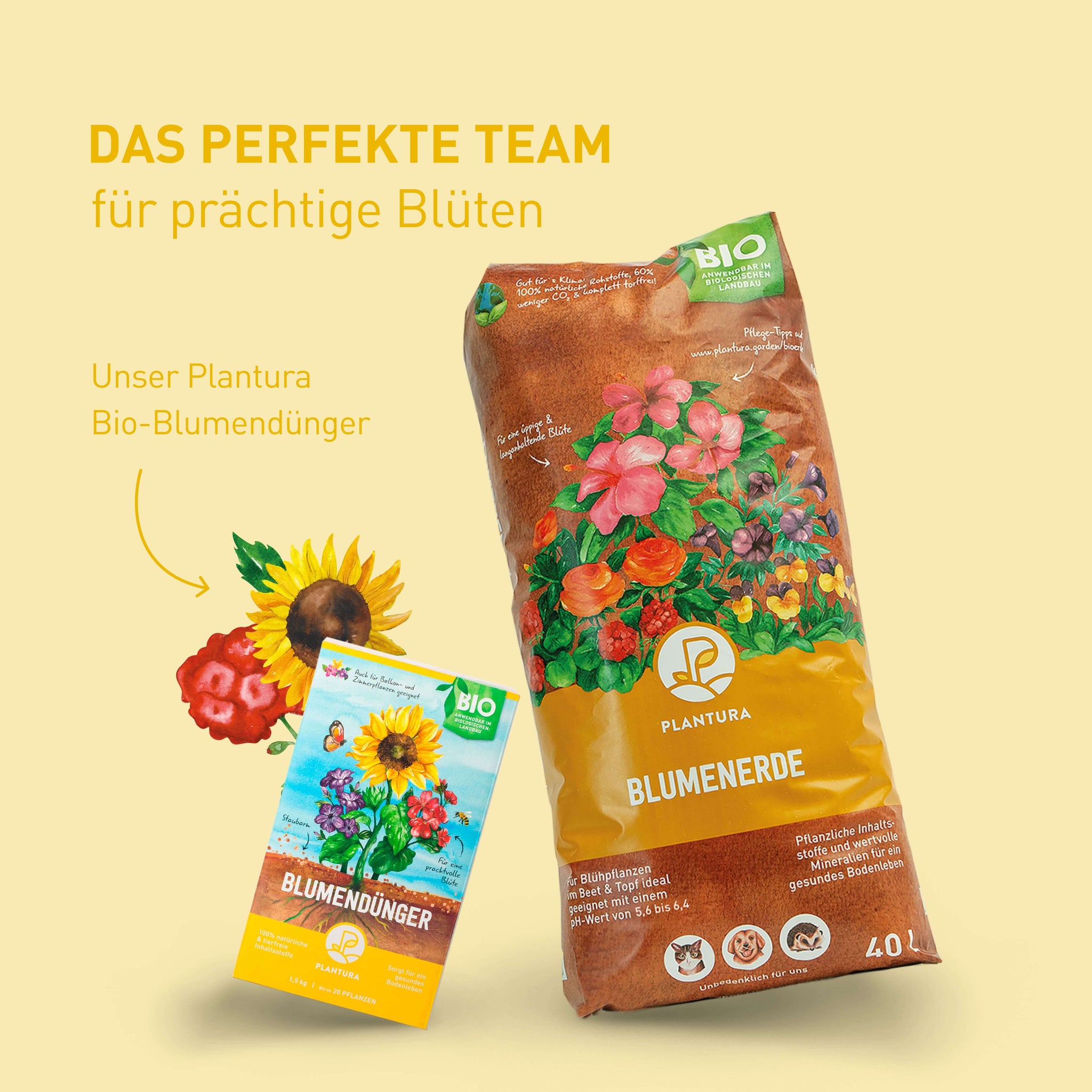 Bio-Blumenerde und Bio-Blumendünger von Plantura