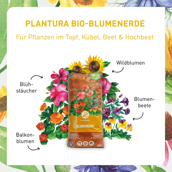 Bio-Blumenerde für Blühpflanzen