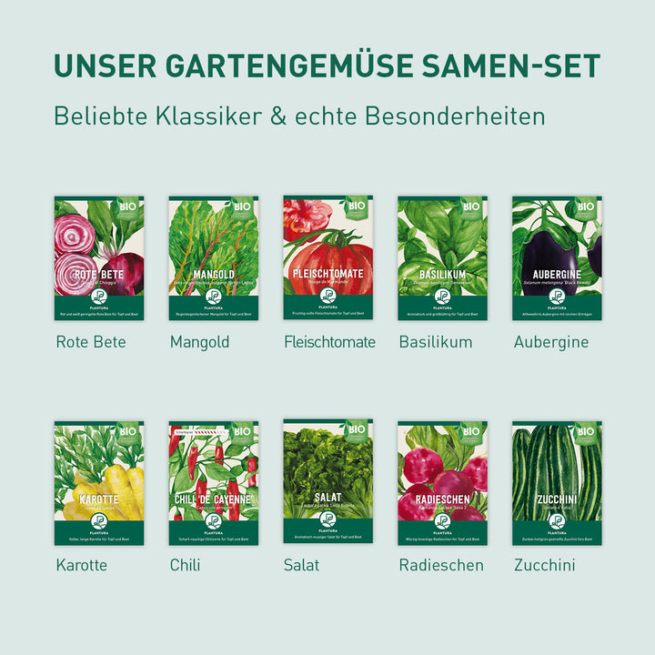 Gartengemüse-Set mit Bio-Sorten
