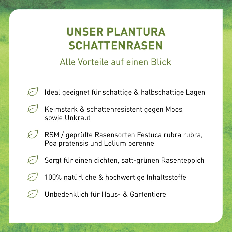 Vorteile Schattenrasenmischung von Plantura