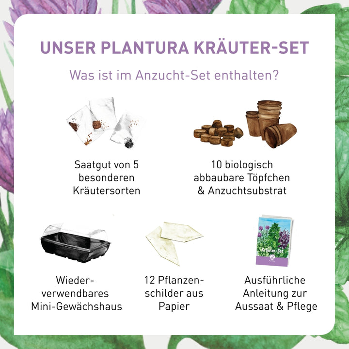 Inhalt des Plantura Kräuter-Sets