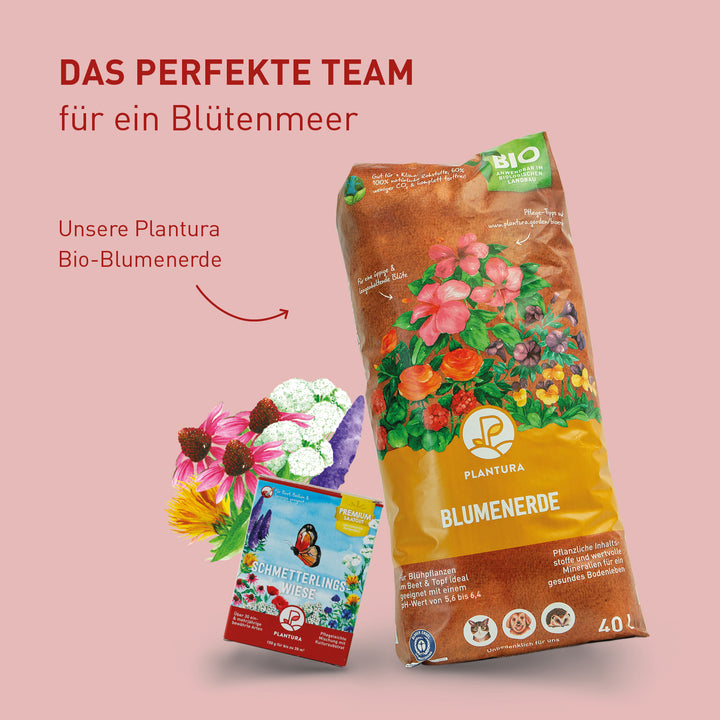 Blumenerde und Schmetterlingswiese von Plantura
