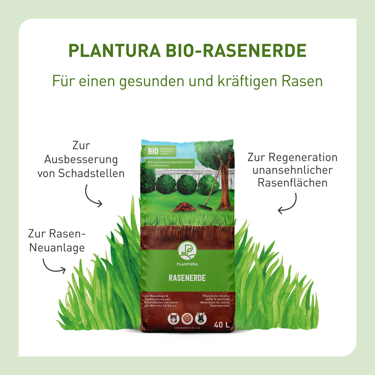Vorteile Plantura Bio-Rasenerde