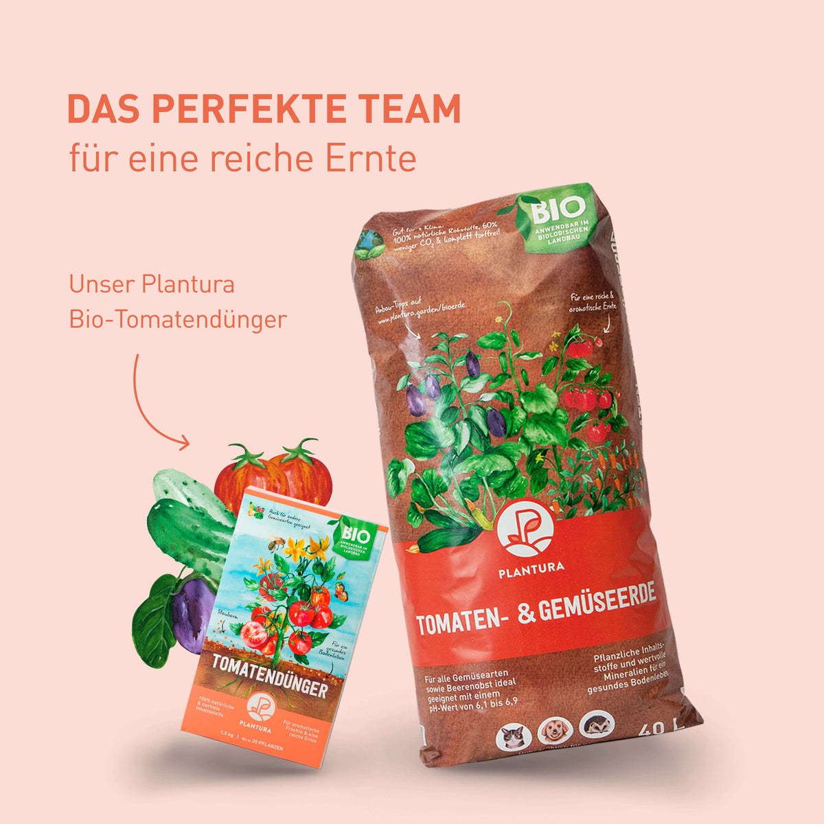 Plantura Bio-Tomatenerde und Bio-Tomatendünger