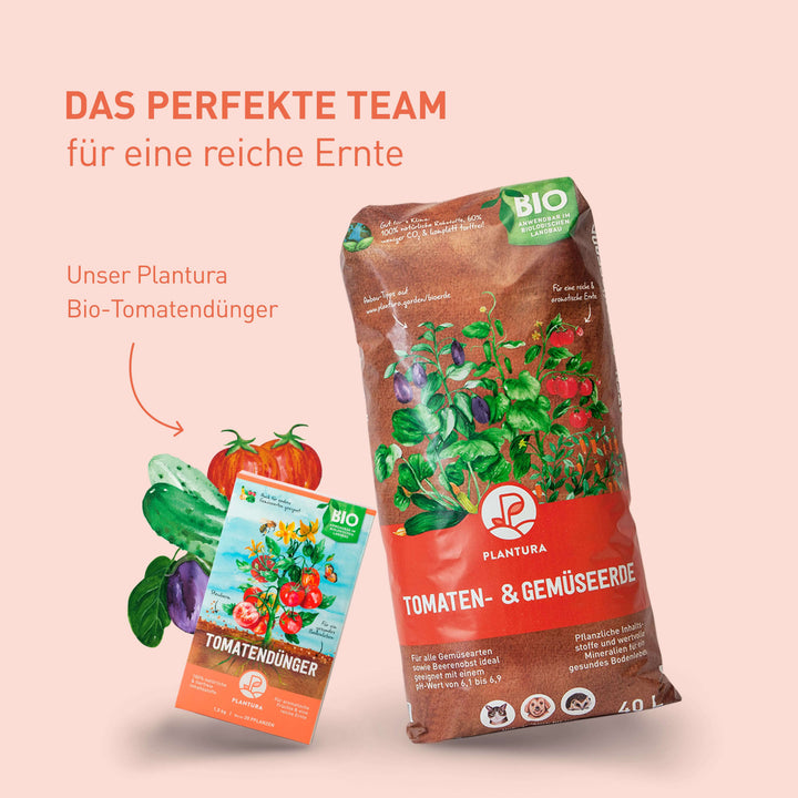 Plantura Bio-Tomatenerde und Bio-Tomatendünger