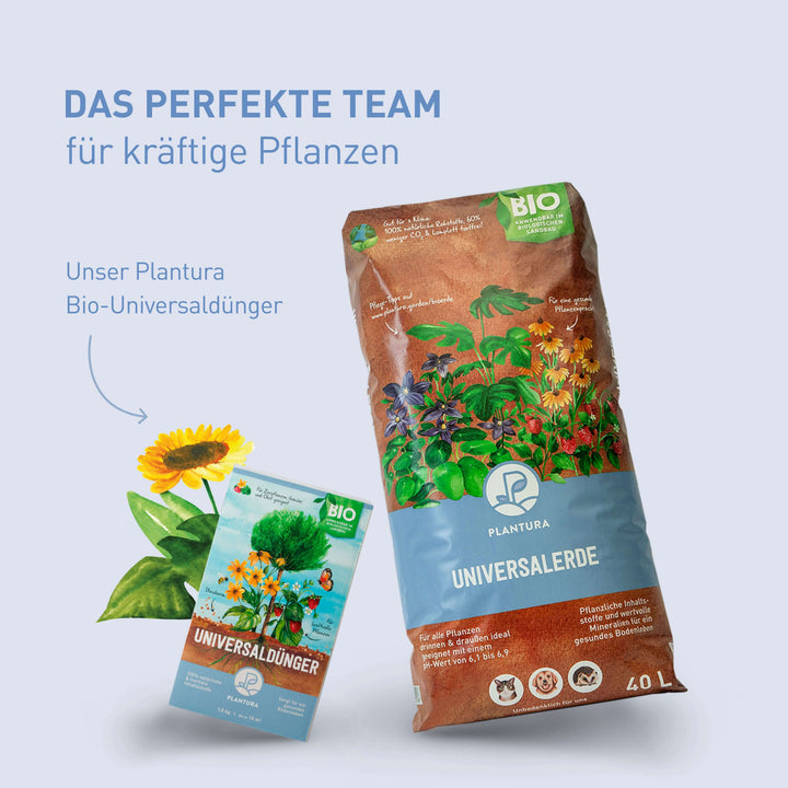 Plantura Universalerde und Plantura Universaldünger