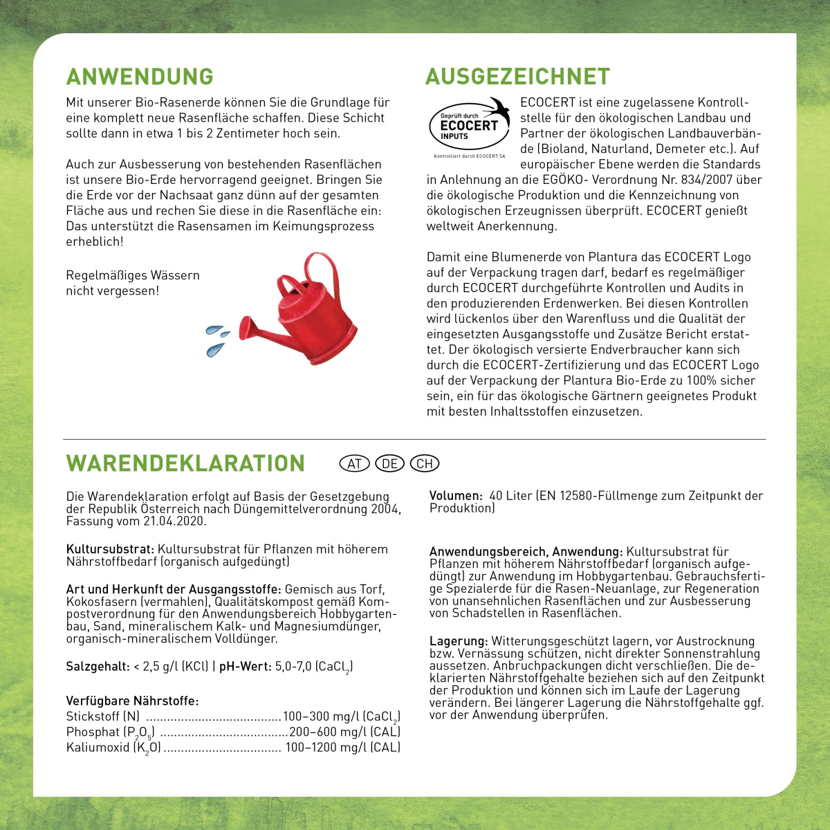 Anwendung Bio-Rasenerde von Plantura