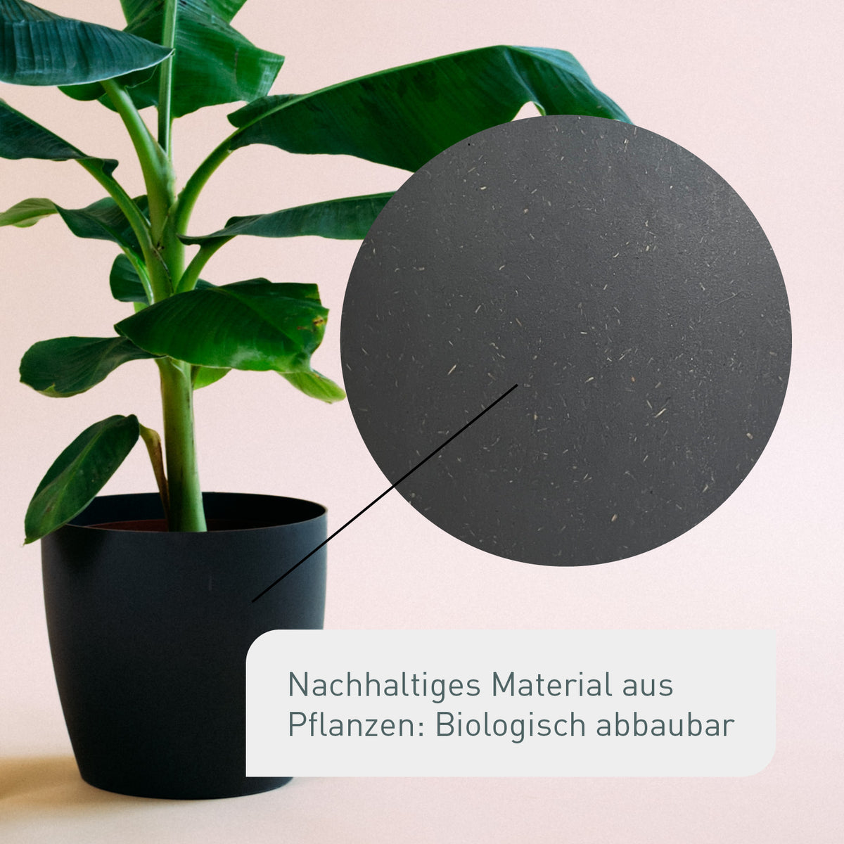 Anthrazit-Übertopf aus nachhaltigem Material