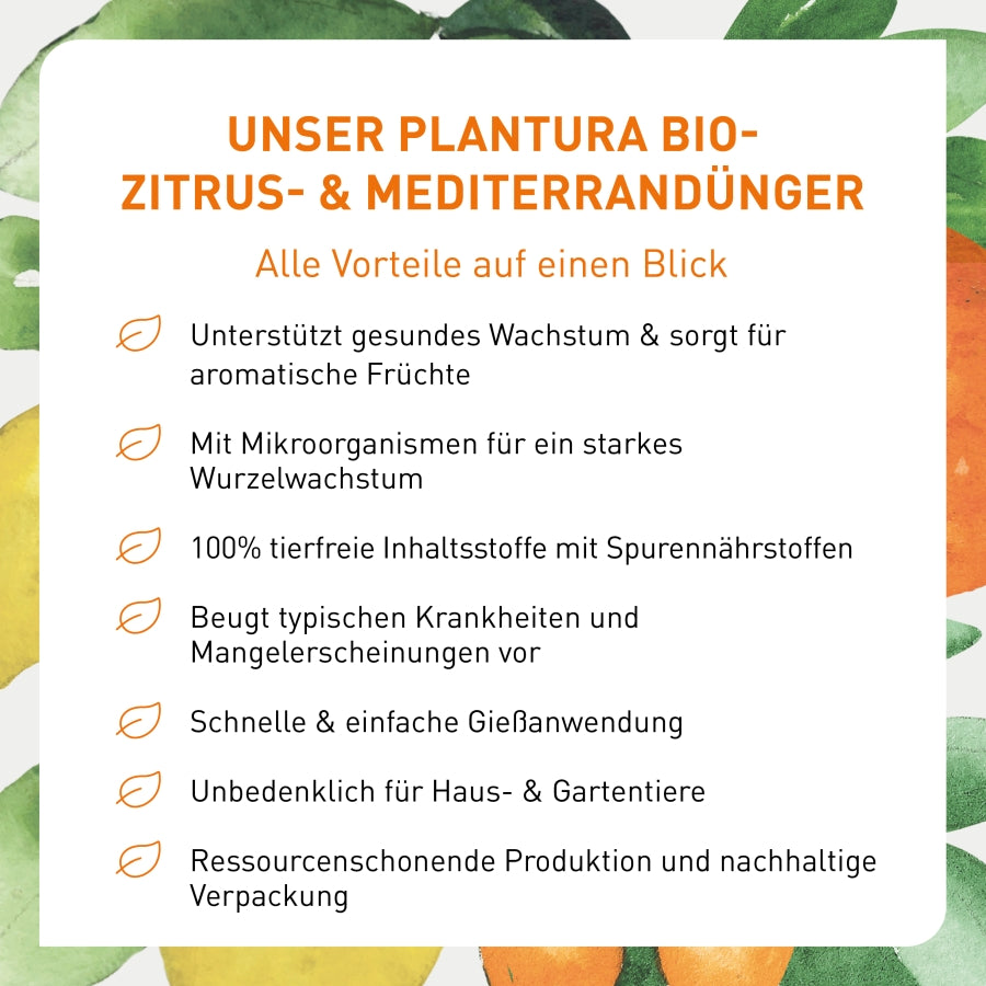 Vorteile vom Bio-Zitrusflüssigdünger von Plantura