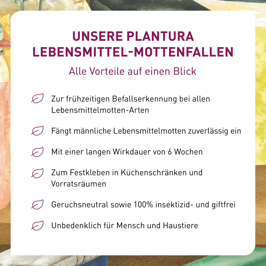Vorteile der Plantura Lebensmittel-Mottenfallen
