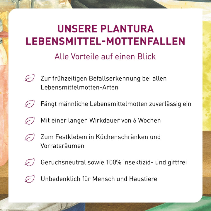 Vorteile der Plantura Lebensmittel-Mottenfallen